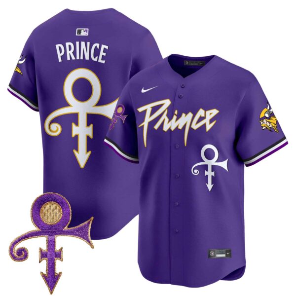 Men’s Minnesota Vikings Prince Patch Vapor Premier Limited Jersey – All Stitched – Purple – Prince