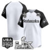 Men's Team Seattle Seahawks ??Super Bowl LX & 50th Patch? Vapor Baseball Jersey - Gothic Edition - All Stitched - Alternate