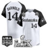 Men's Sam Darnold Seattle Seahawks ??Super Bowl LX & 50th Patch? Vapor Baseball Jersey - Gothic Edition - All Stitched - Alternate