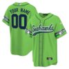 Seahawks Throwback & Gold Cool Base Custom Jersey V2 – All Stitched – Men – Green