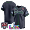 Seattle Seahawks Team "Super Bowl LX & 250America Patch" Vapor Baseball Custom Jersey - All Stitched - College Navy