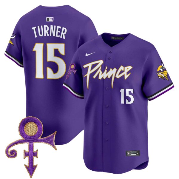 Men’s Minnesota Vikings Prince Patch Vapor Premier Limited Jersey – All Stitched – Purple – Dallas Turner