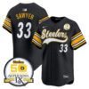 Steelers 50th Anniversary Of Super Bowl IX Patch Vapor Premier Baseball Jersey – All Stitched – Black – Jack Sawyer Jersey