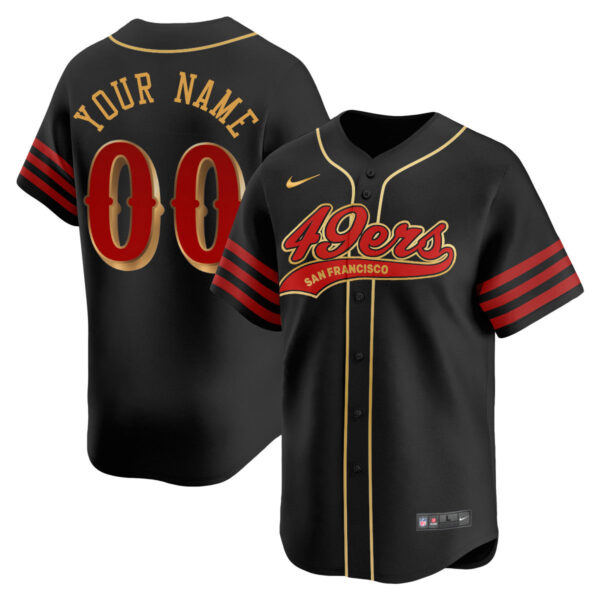 Custom San Francisco 49ers Rivalry Series Baseball Jersey – All Stitched – Black Jersey