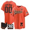 Browns #32 Jim Brown Memorial & Home Patch Baseball Custom Jersey V2 – All Stitched – Men – Orange