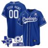 Cowboys Texas Patch Baseball Custom Jersey – All Stitched – Men – Royal