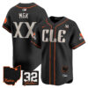 Men’s Browns #32 Jim Brown Memorial & Home Patch Vapor Premier Limited Jersey – All Stitched – Black – MGK
