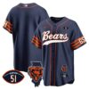 Men’s Bears Illinois Patch Baseball Jersey – All Stitched – Navy – Team