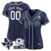 Cowboys Texas Patch Baseball Custom Jersey – All Stitched – Women – Navy