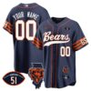 Bears Illinois Patch Baseball Custom Jersey – All Stitched – Men – Navy