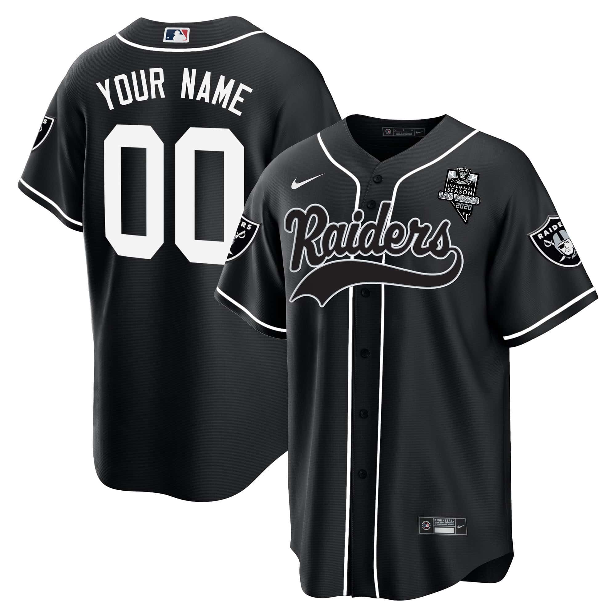 Raiders Baseball Custom Jersey – All Stitched – Men – Black