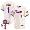 Men’s Minnesota Vikings Prince Patch Vapor Premier Limited Jersey – All Stitched – Cream – Bud Grant