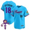 Men’s Minnesota Vikings Prince Patch Vapor Premier Limited Jersey – All Stitched – Light Blue – Justin Jefferson