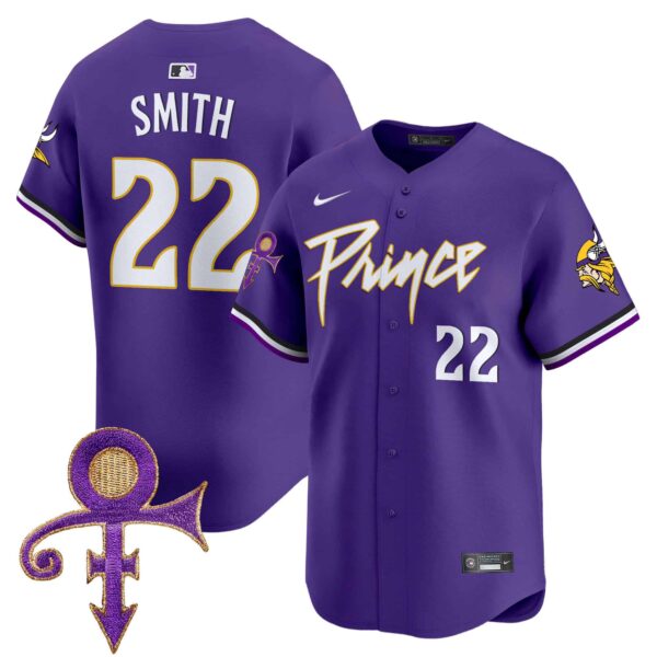 Men’s Minnesota Vikings Prince Patch Vapor Premier Limited Jersey – All Stitched – Purple – Harrison Smith