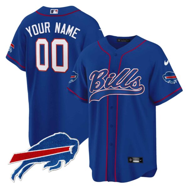 Buffalo Bills Baseball Custom Jersey – All Stitched – Men – Royal