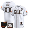 Men’s Browns #32 Jim Brown Memorial & Home Patch Vapor Premier Limited Jersey – All Stitched – White – MGK