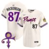 Men’s Minnesota Vikings Prince Patch Vapor Premier Limited Jersey – All Stitched – Cream – T.J. Hockenson