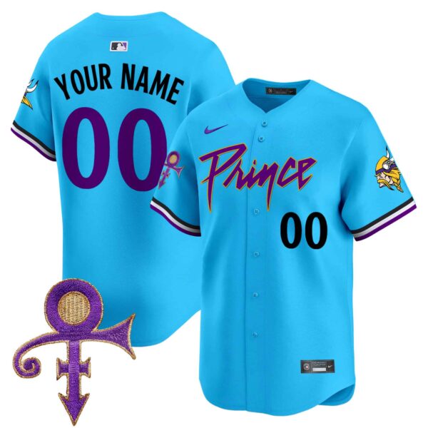 Minnesota Vikings Prince Patch Vapor Premier Limited Custom Jersey – All Stitched – Men – Light Blue