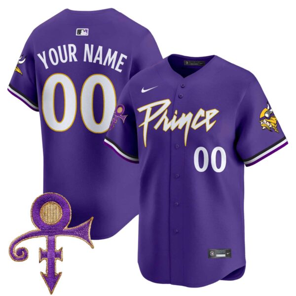 Minnesota Vikings Prince Patch Vapor Premier Limited Custom Jersey – All Stitched – Men – Purple