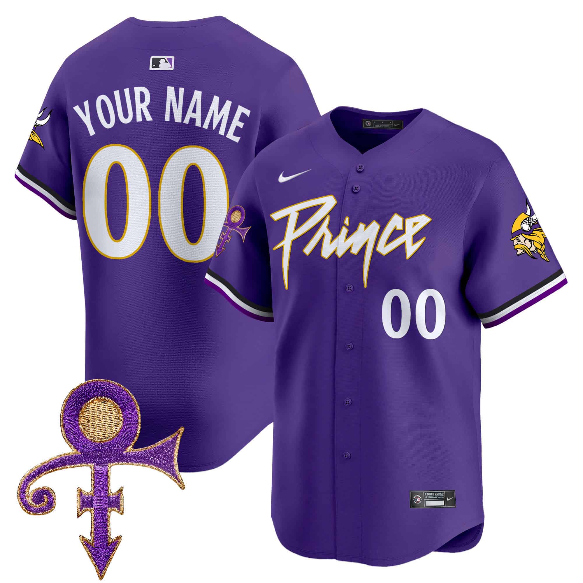 Minnesota Vikings Prince Patch Vapor Premier Limited Custom Jersey – All Stitched – Men – Purple