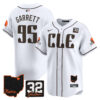 Men’s Browns #32 Jim Brown Memorial & Home Patch Vapor Premier Limited Jersey – All Stitched – White – Myles Garrett