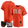 Men’s Browns #32 Jim Brown Memorial & Home Patch Vapor Premier Limited Jersey – All Stitched – Orange – Team