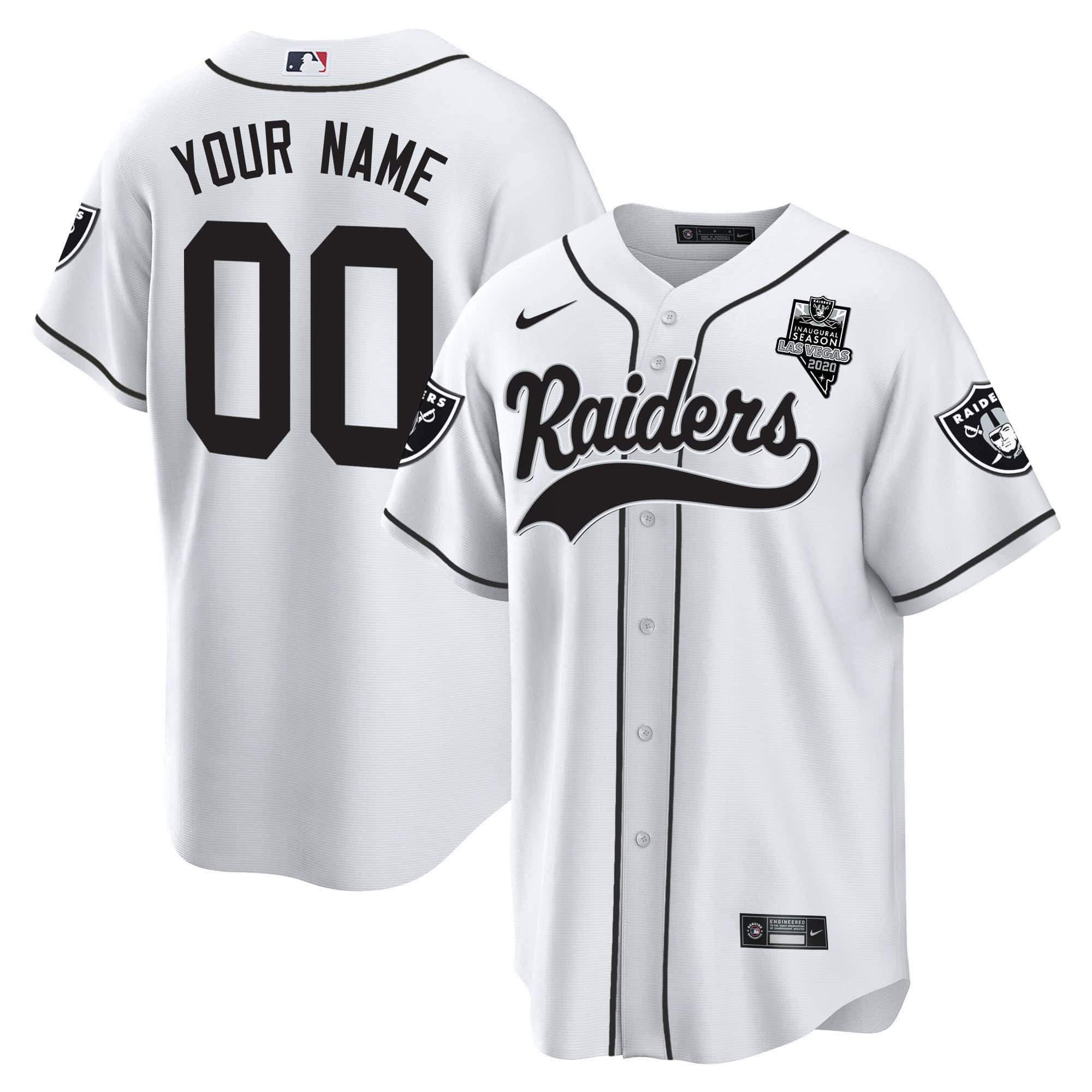 Raiders Baseball Custom Jersey – All Stitched – Men – White