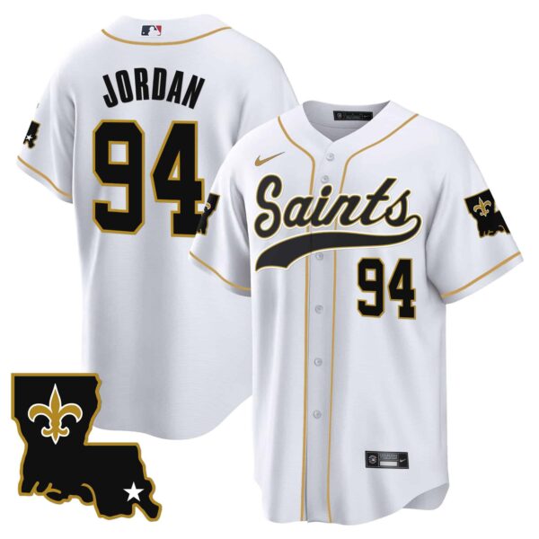Men’s Saints 1987 Legacy Cool Base Jersey – All Stitched – White – Cameron Jordan