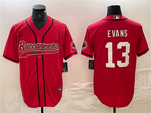 Men’s Tampa Bay Buccaneers #13 Mike Evans Red Cool Base Baseball Stitched Jersey