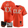 Men’s Browns #32 Jim Brown Memorial & Home Patch Vapor Premier Limited Jersey – All Stitched – Orange – MGK