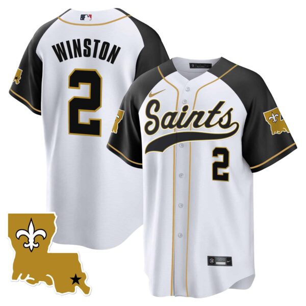 Men’s Saints 1987 Legacy Cool Base Jersey – All Stitched – Inverted – Jameis Winston