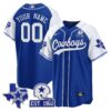 Cowboys Texas Patch Baseball Custom Jersey – All Stitched – Men – Royal Alternate