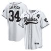 Men’s Raiders Baseball Jersey – All Stitched – White – Bo Jackson