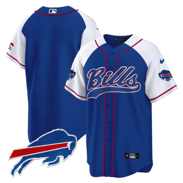 Men’s Buffalo Bills Baseball Jersey – All Stitched – Royal Alternate – Team