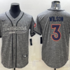 Men’s Denver Broncos #3 Russell Wilson Grey Gridiron With Patch Cool Base Stitched Baseball Jersey