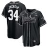 Men’s Raiders Baseball Jersey – All Stitched – Black – Bo Jackson