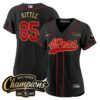 Women's 49ers 2023 NFC West Champions Baseball Gold Trim Jersey - All Stitched - Black Gold Trim - George Kittle