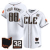 Browns #32 Jim Brown Memorial & Home Patch Vapor Premier Limited Custom Jersey – All Stitched – Youth – White