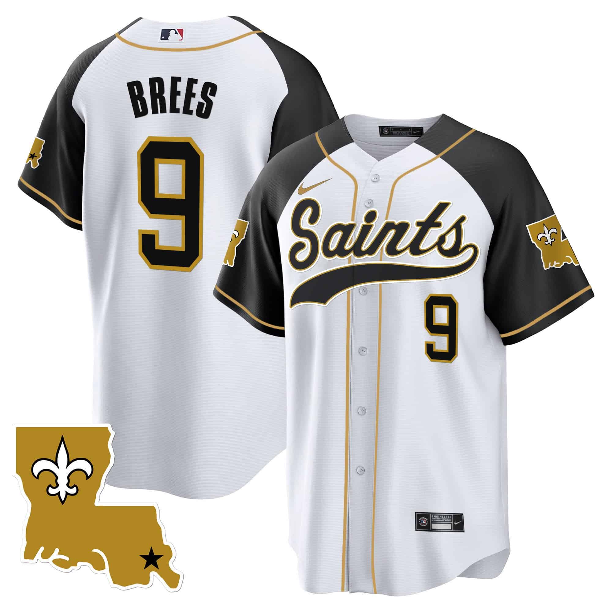 Men’s Saints 1987 Legacy Cool Base Jersey – All Stitched – Inverted – Drew Brees