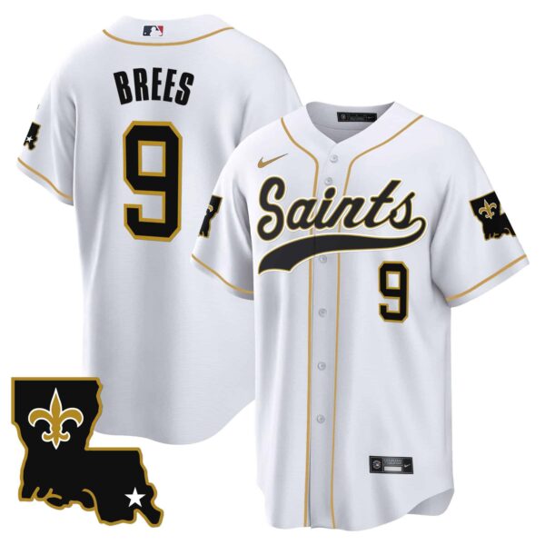 Men’s Saints 1987 Legacy Cool Base Jersey – All Stitched – White – Drew Brees