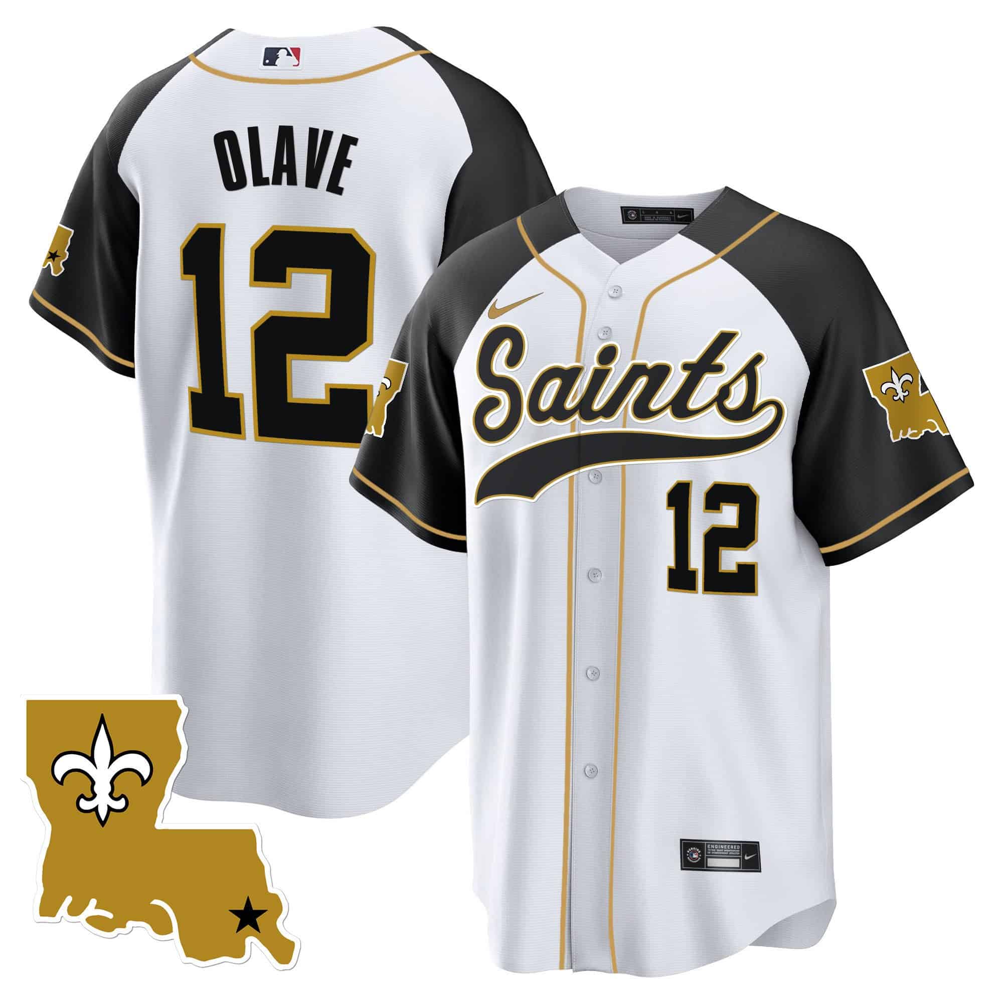 Men’s Saints 1987 Legacy Cool Base Jersey – All Stitched – Inverted – Chris Olave