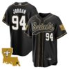Men’s Saints 1987 Legacy Cool Base Jersey – All Stitched – Black – Cameron Jordan