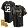 Men’s Saints 1987 Legacy Cool Base Jersey – All Stitched – Black – Chris Olave