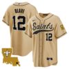 Men’s Saints 1987 Legacy Cool Base Jersey – All Stitched – Gold – Chris Olave