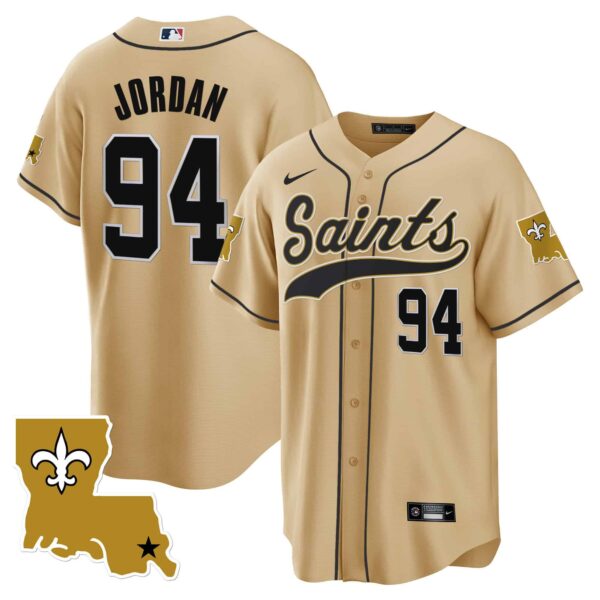 Men’s Saints 1987 Legacy Cool Base Jersey – All Stitched – Gold – Cameron Jordan