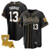 Men’s Saints 1987 Legacy Cool Base Jersey – All Stitched – Black – Michael Thomas