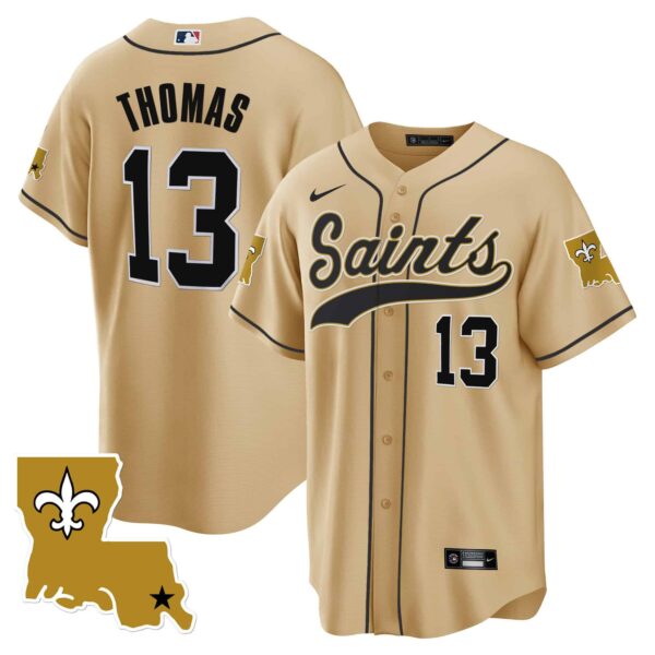 Men’s Saints 1987 Legacy Cool Base Jersey – All Stitched – Gold – Michael Thomas