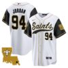 Men’s Saints 1987 Legacy Cool Base Jersey – All Stitched – Black Sleeves – Cameron Jordan