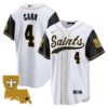 Men’s Saints 1987 Legacy Cool Base Jersey – All Stitched – Black Sleeves – Derek Carr