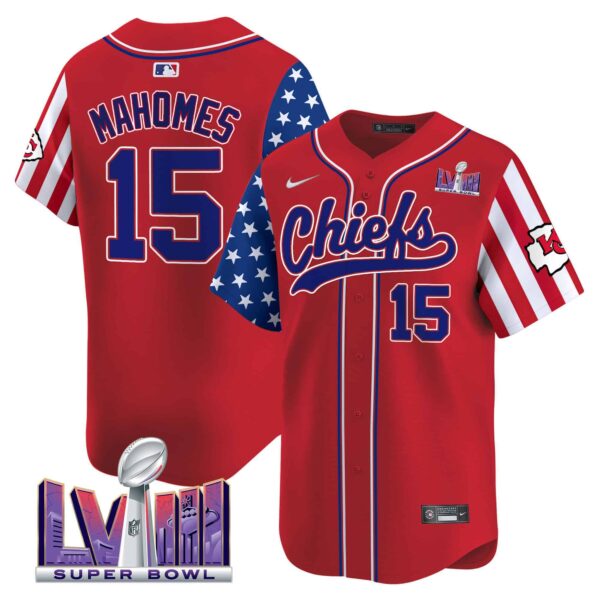 Men’s Chiefs 2024 Independence Day Vapor Premier Limited Jersey – All Stitched – Red – Patrick Mahomes